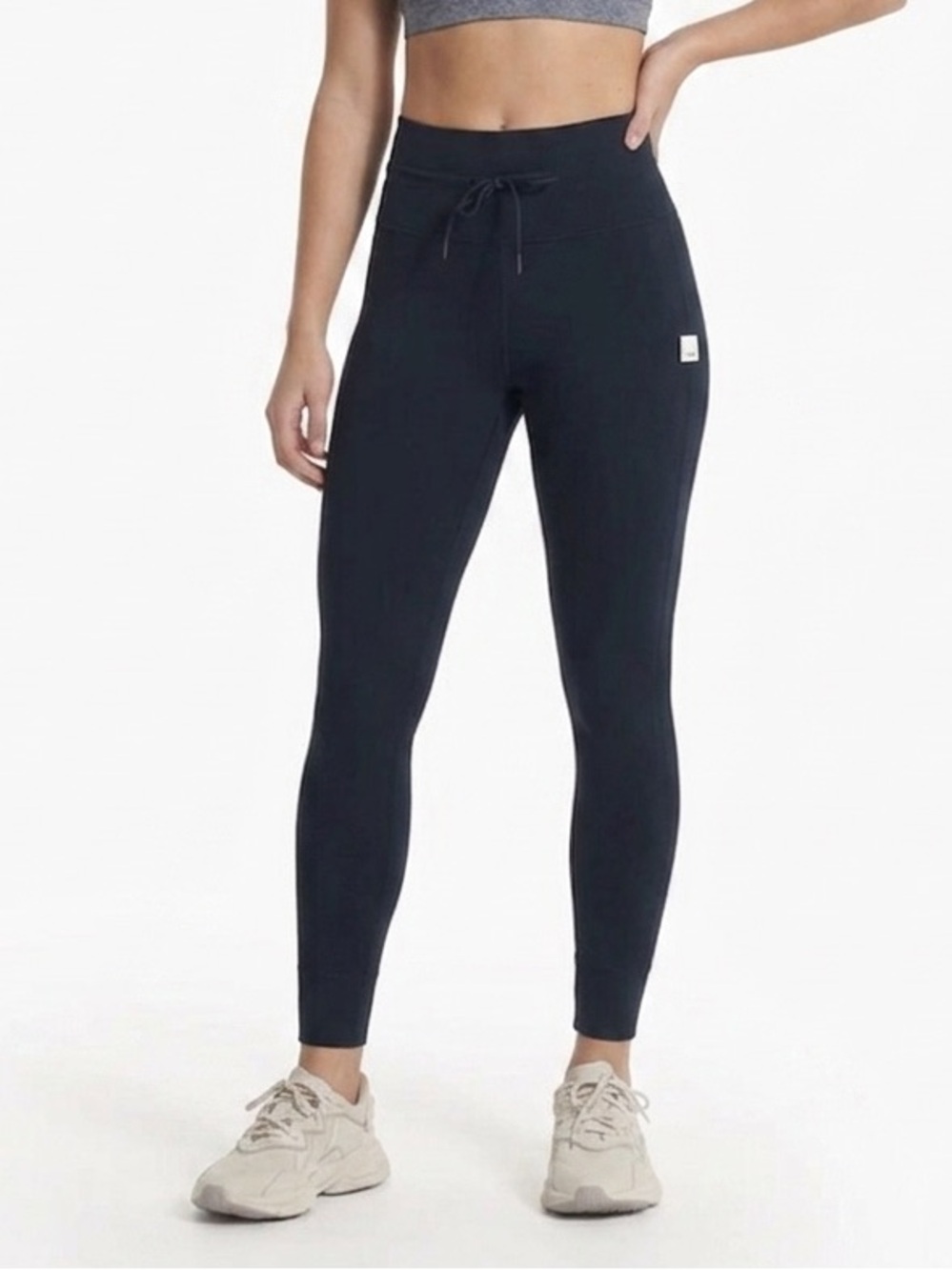 Vuori Daily Legging Black 7/8 High Rise Drawstring Cuffed Leggings Size Small